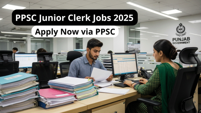 PPSC Junior Clerk Jobs 2025