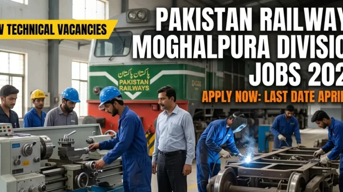 Pakistan Railways Moghalpura Division Jobs 2026 technical workshop trainees operating machinery